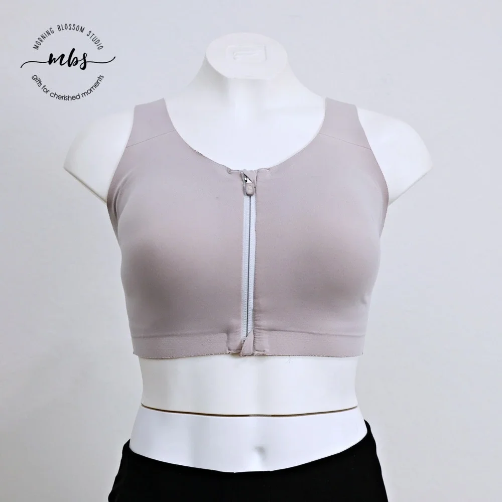 Lululemon Enlite Front Zip High-Impact Athletic Sports Bra Mauve‎ Women 34E